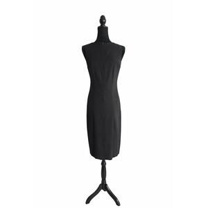 AB Studio Black Sleeveless Sheath Dress Women’s Size 10 Classic Midi Dress